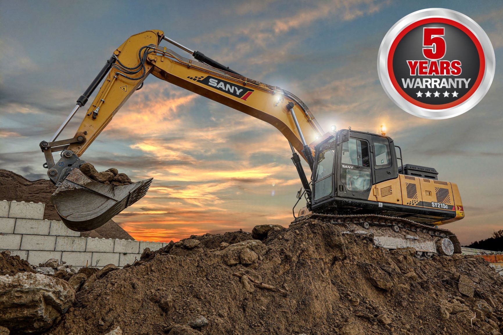SANY launch five-year warranty on full excavator range
